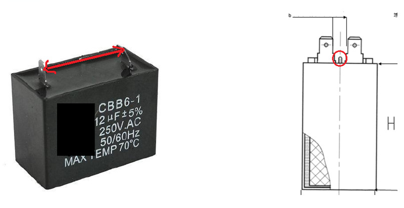 額定電壓250VAC的電容，端子間空氣間隙需要大于6.4mm，表面爬電距離需大于9.5mm。
